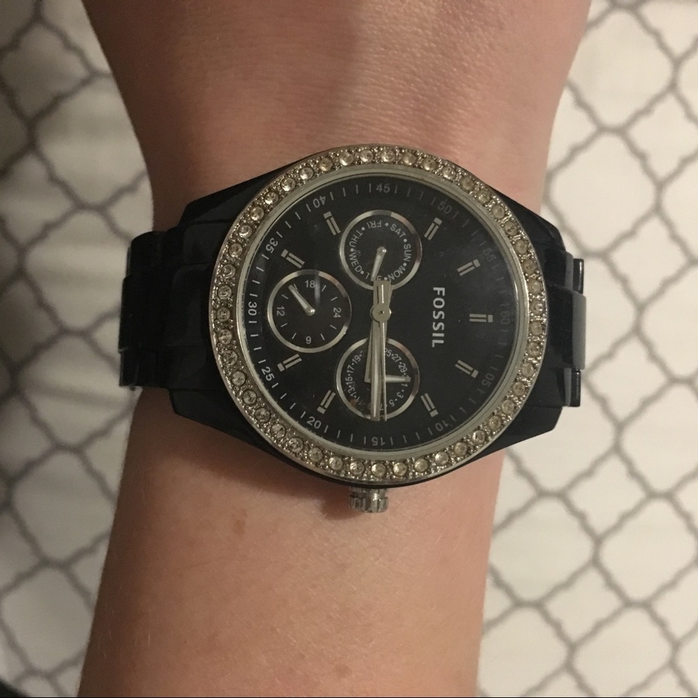 Black Fossil Watch